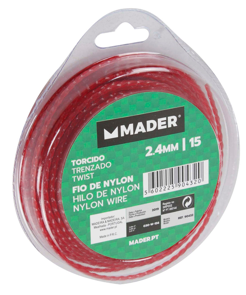 Fio de Nylon Torcido, 2.4mm, 15m