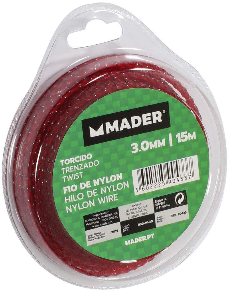 Alambre de nailon trenzado de 3 mm y 15 m - MADER®