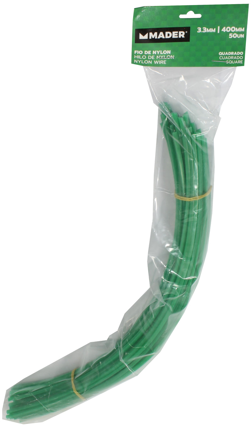 Fio de Nylon Quadrado, 3.3mm, 400mm, 50un