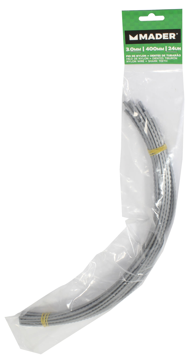 Fio de Nylon Dentes Tubarão, 3mm, 400mm, 24un
