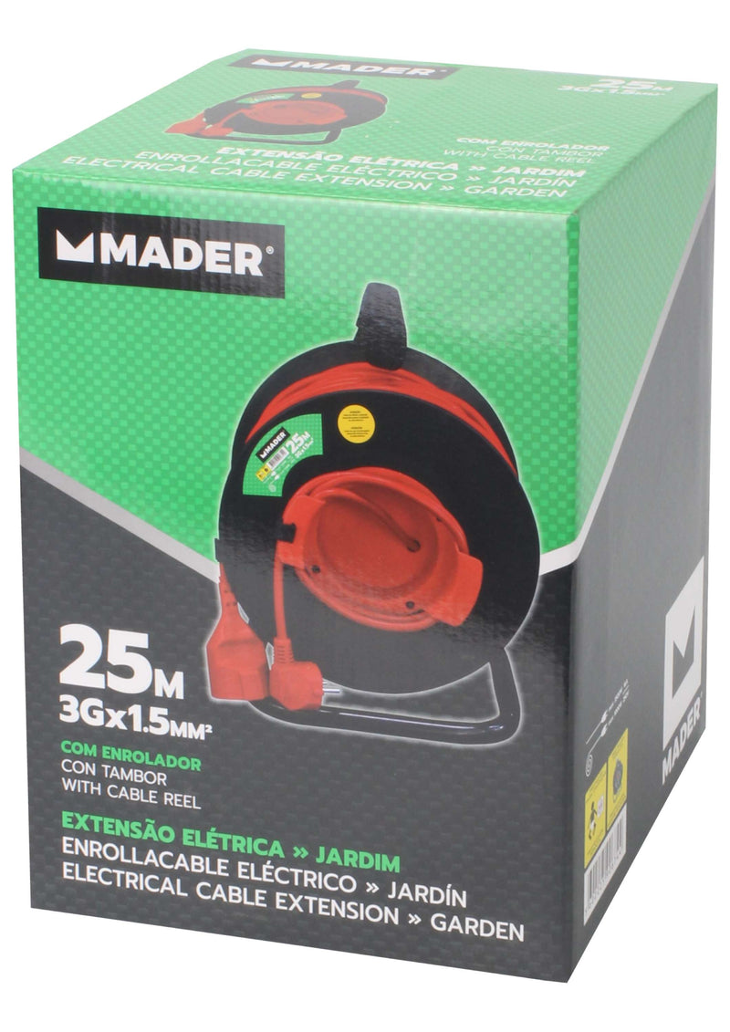 Electrical Extension, with Cable Reel, Outside, 25m, 3G x 1,5mm² - MADER®