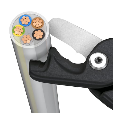 Knipex (95 11 225) Cizallas para cable StepCut XL con corte escalonado