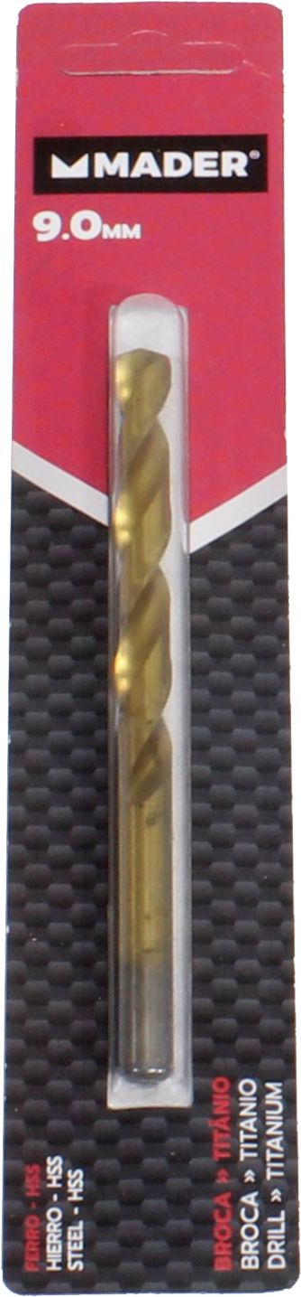 Broca helicoidal HSS, titanio, 9 mm - MADER®