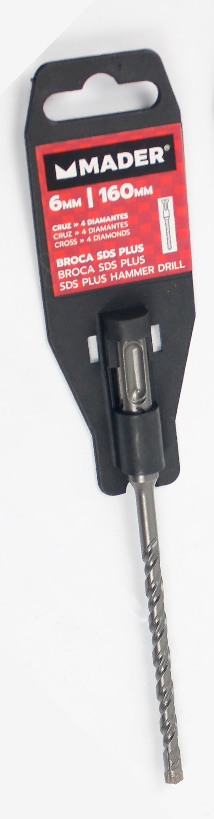Taladro de mandril para hormigón, SDS Plus, en cruz, 6 x 160 mm - MADER®