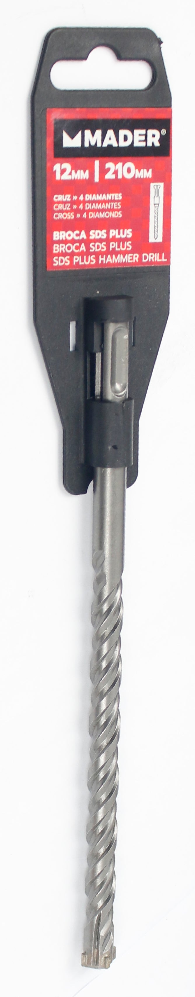 Broca para Betão SDS Plus, Cruz, 12x210mm