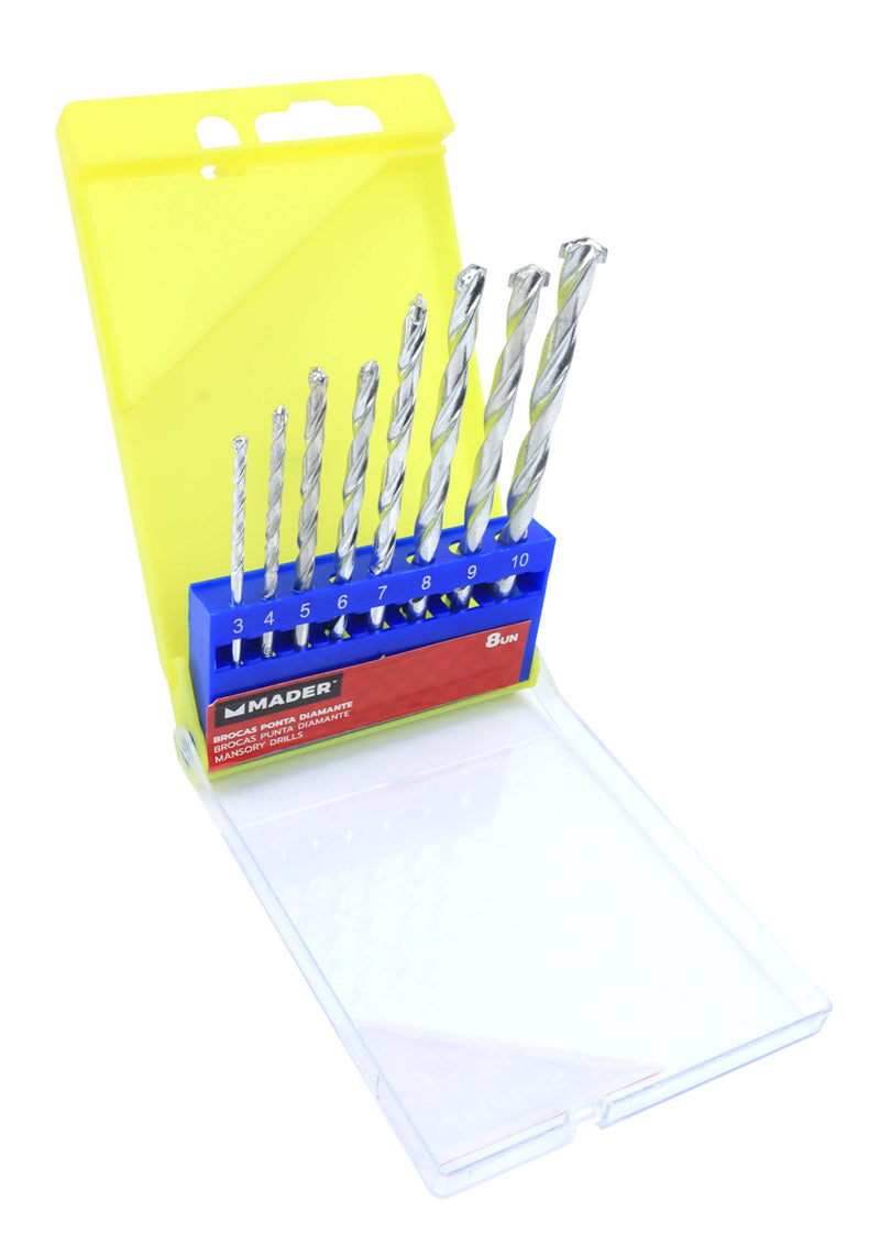 Juego de brocas con punta de diamante para hormigón, 8 unidades - MADER®