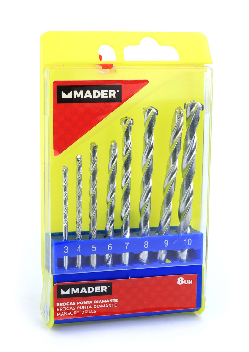 Juego de brocas con punta de diamante para hormigón, 8 unidades - MADER®