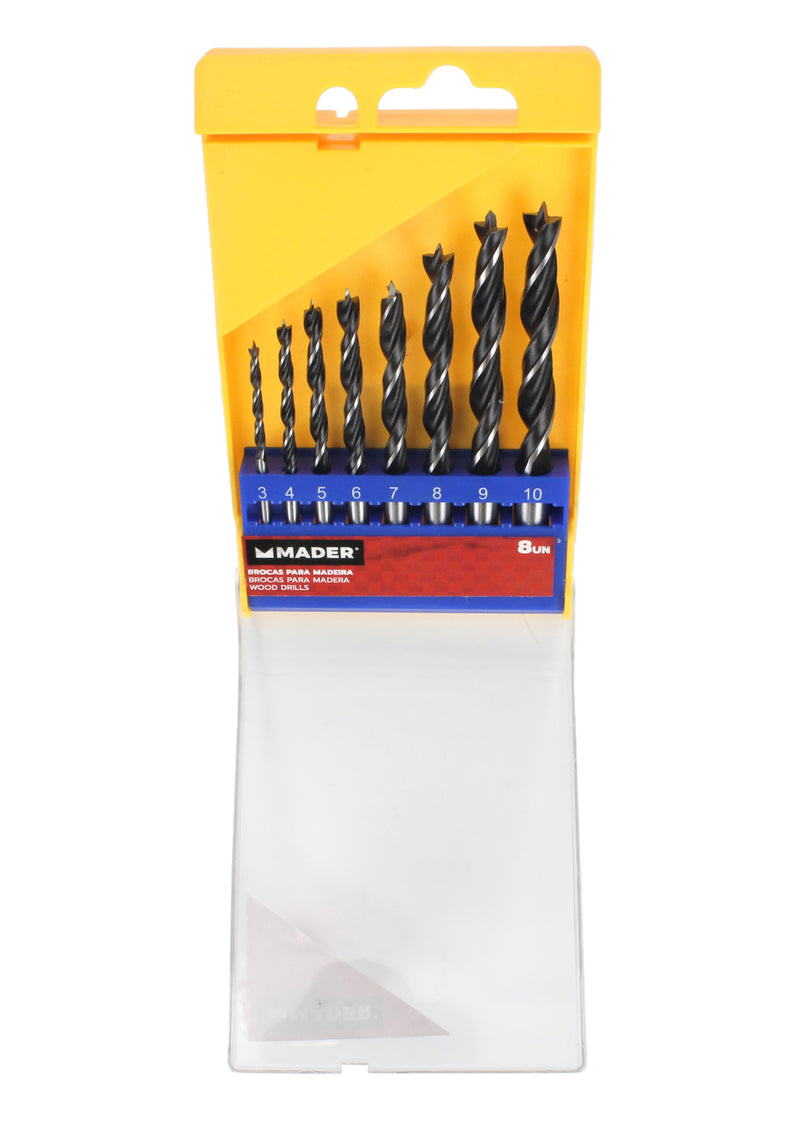 Juego de brocas para madera, acero al carbono, 8Un - MADER®