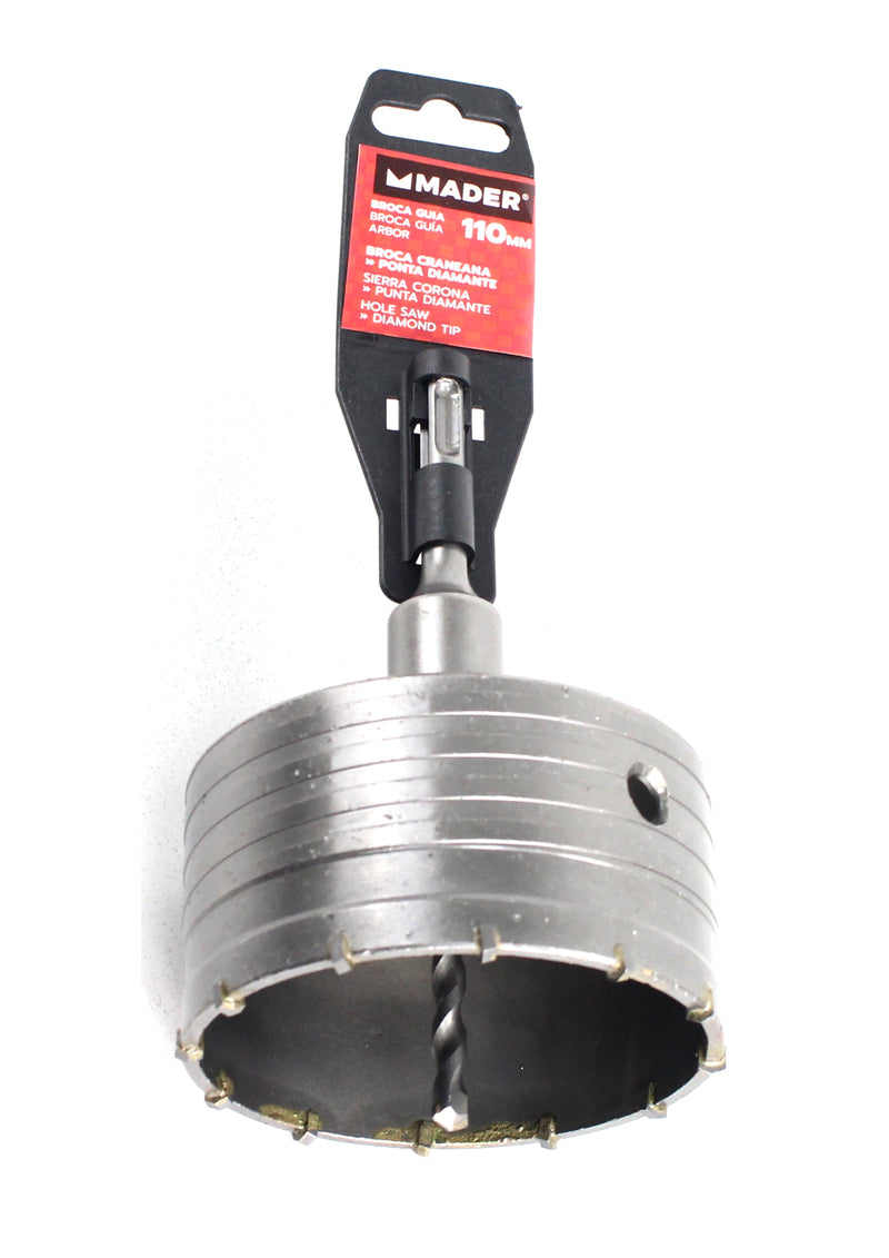 Sierra de corona, punta de diamante, 110 mm, con mandril - MADER®