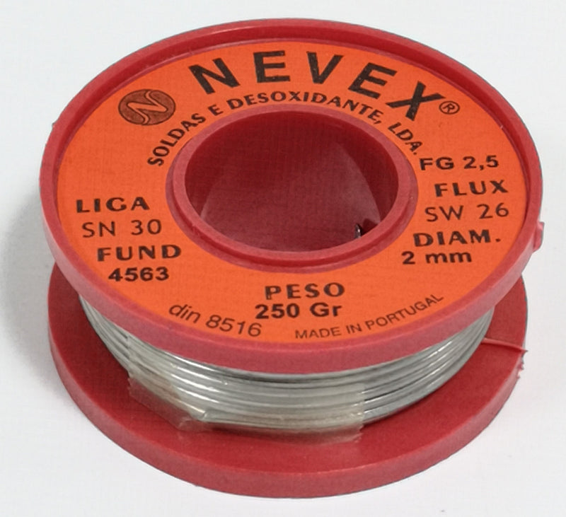 Solda » Estanho com Resina, Ø2mm, 250g - NEVEX®