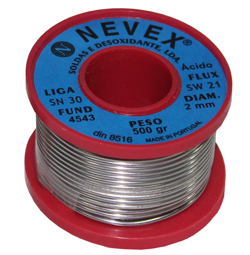 Solda » Estanho com Ácido, Ø2mm, 500g - NEVEX®