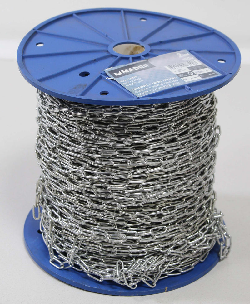Corrente Ferro Zincado, Elo Curto, 2mmx150m