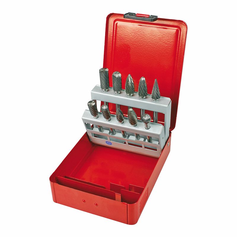 USAG (988 E/S10) Juego de diez fresas rotativas de metal duro