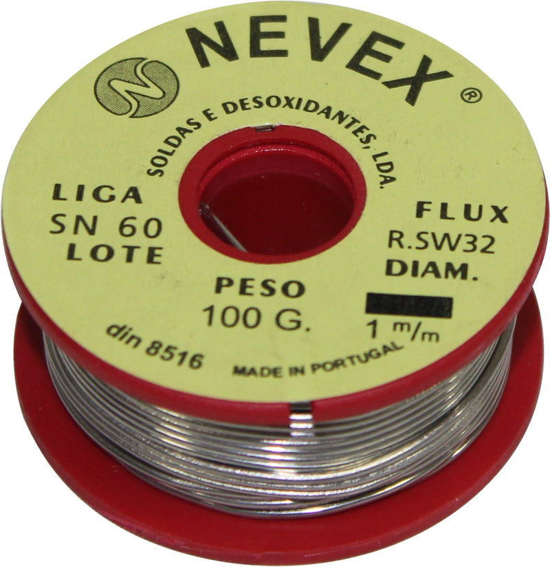 Solda Estanho para Eletrónica SN60, Ø1mm, 100g