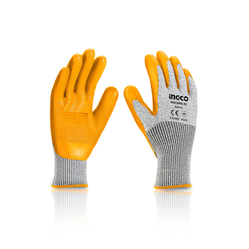 Luva de proteção resistente ao corte em látex tamanho XL INGCO (HGCG08-XL)