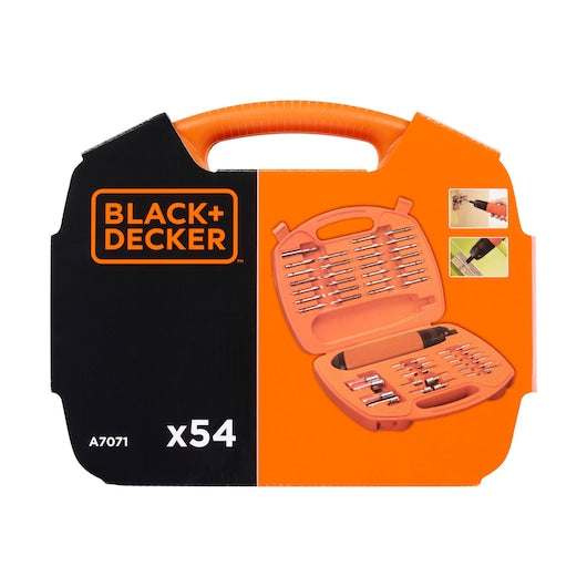 Conjunto de Chaves de Fenda e Aparafusadora Alcalinas Black&Decker (A7071-XJ) (54 peças)