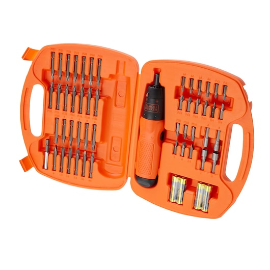 Conjunto de Chaves de Fenda e Aparafusadora Alcalinas Black&Decker (A7071-XJ) (54 peças)