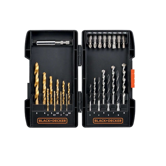 Estuche mixto Black&Decker (A7177-XJ) con juego de brocas de hojalata (27 piezas)