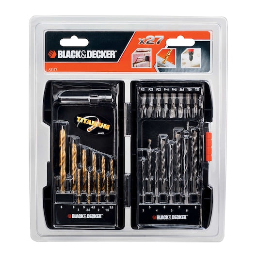 Estuche mixto Black&Decker (A7177-XJ) con juego de brocas de hojalata (27 piezas)