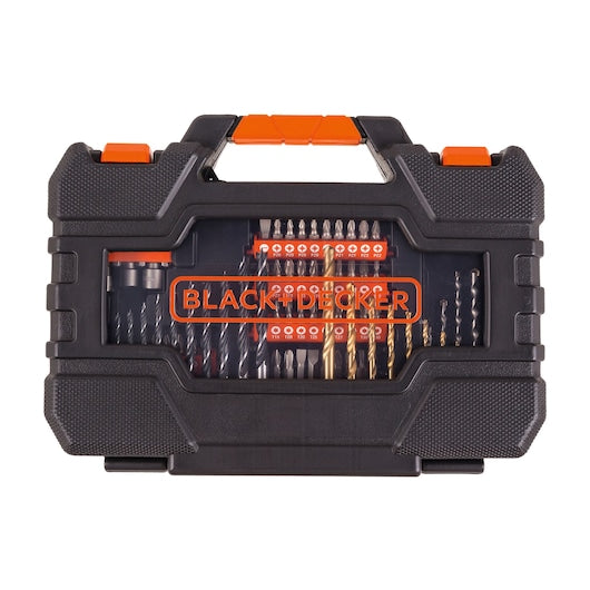 Black&Decker (A7230-XJ) Juego de taladro y atornillador de 104 piezas con estuche de fácil agarre