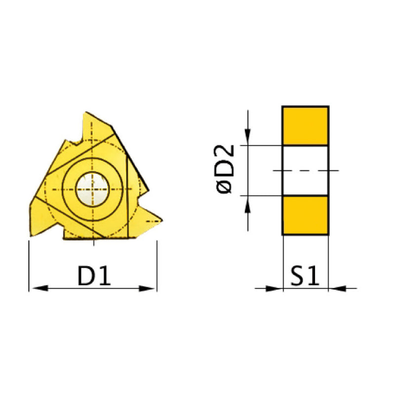 Optimum (3441703) HM replacement inserts ISO 16ER AG60