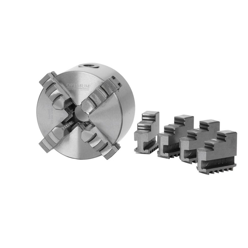 Optimum (3442120) PREMIUM plato de torno de cuatro mordazas de hierro fundido CI4P Ø 125mm