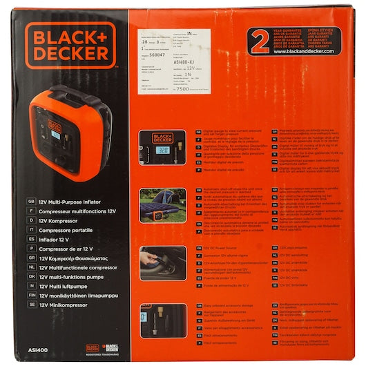 Black&Decker (ASI400-XJ) 12V Inflator