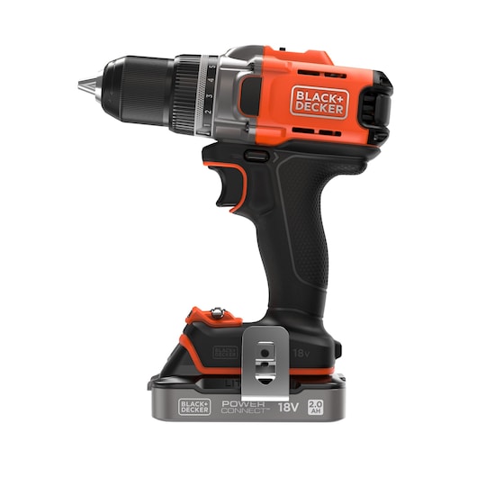 Taladro atornillador inalámbrico Black&Decker (BCD382D1XC-QW) POWERCONNECT™ de 18 V (con batería de 2,0 Ah y cargador de 1 A)
