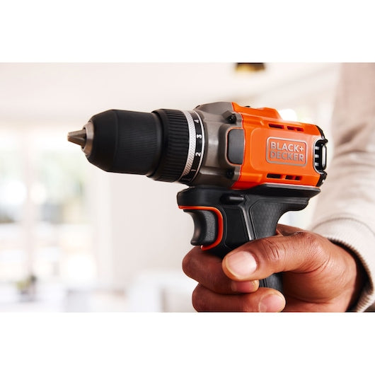 Black&Decker (BCD382D1XK-QW) 18V POWERCONNECT™ Cordless Drill Driver (With 2.0Ah State Of Charge Battery, 1A Charger and Kitbox)