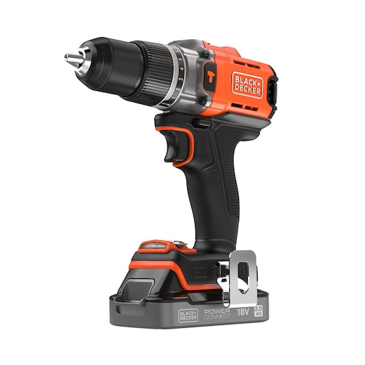 Black&Decker (BCD383D1XC-QW) 18V POWERCONNECT™ Cordless Hammer Drill (With 2.0Ah State Of Charge Battery and 1A Charger)
