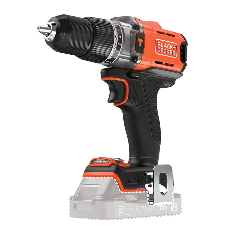 Black&Decker (BCD383XN-XJ) 18V POWERCONNECT™ Cordless Hammer Drill (Without Battery or Charger)