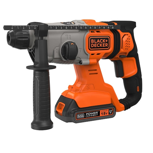 Berbequim de impacto SDS-Plus sem fio Black&Decker (BCD900D1S-QW) 18V 2.0Ah com caixa de ferramentas