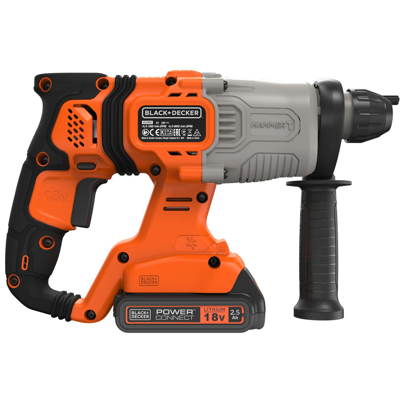 Black&Decker (BCD900E2K-QW) 18V Cordless 2.5Ah SDS-Plus Hammer Drill With Kit Box