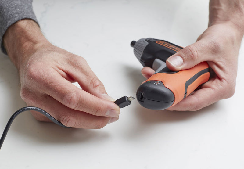 Black&Decker (BCF611CK-QW) 3.6V 1.5Ah 5.5Nm Quick Charge Screwdriver. With 10 accessories, 2A micro-USB charger, and hard case.