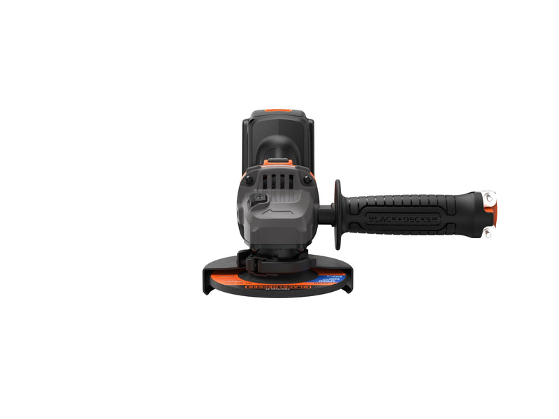 Mini rebarbadora sem escovas Black&amp;Decker (BCG6L8F1S-QW) 18V 115mm com 1 bateria de 4Ah, 3 discos e bolsa de transporte.