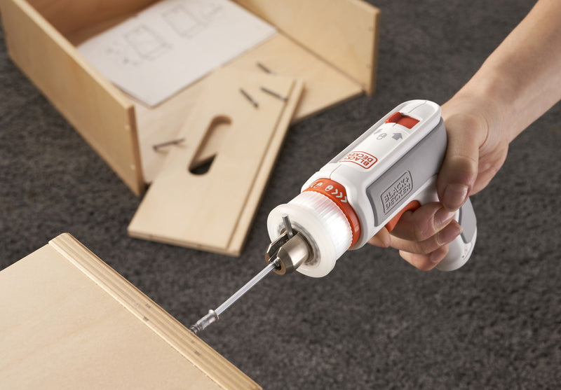 Black&Decker (BCRTA01-XJ) HEXDRIVER 3.6V furniture screwdriver with integrated 1.5Ah battery, 5 tips, hex key and USB cable