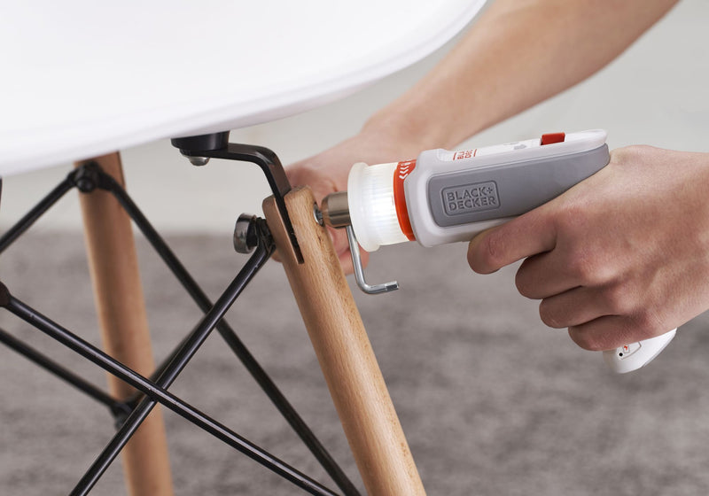 Black&Decker (BCRTA01-XJ) HEXDRIVER 3.6V furniture screwdriver with integrated 1.5Ah battery, 5 tips, hex key and USB cable