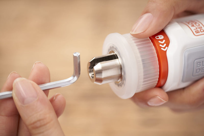 Black&Decker (BCRTA01-XJ) HEXDRIVER 3.6V furniture screwdriver with integrated 1.5Ah battery, 5 tips, hex key and USB cable