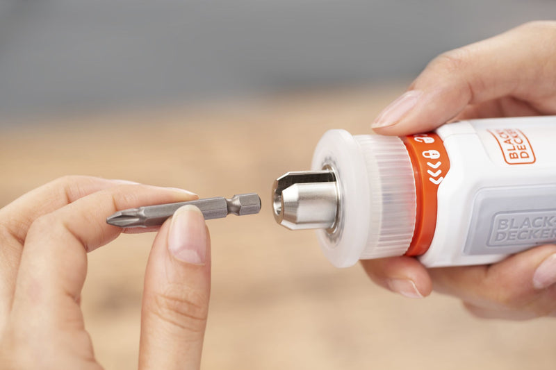 Black&Decker (BCRTA01-XJ) HEXDRIVER 3.6V furniture screwdriver with integrated 1.5Ah battery, 5 tips, hex key and USB cable