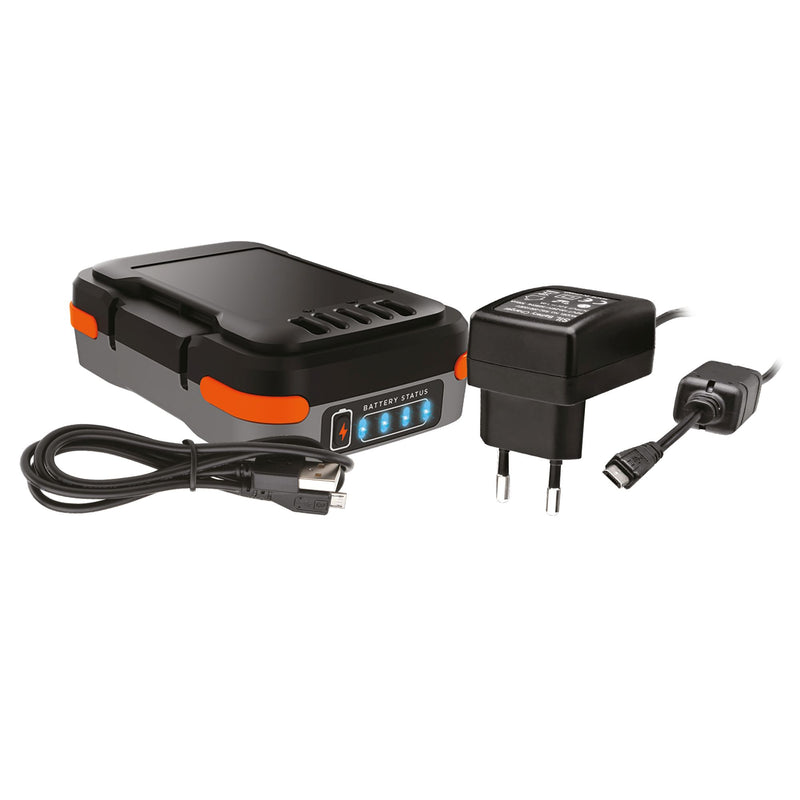 Bateria portátil de lítio Black&amp;Decker (BDCB12B-XJ) 12V USB 1,5Ah compatível com toda a gama de ferramentas de 12V. Inclui cabo USB.