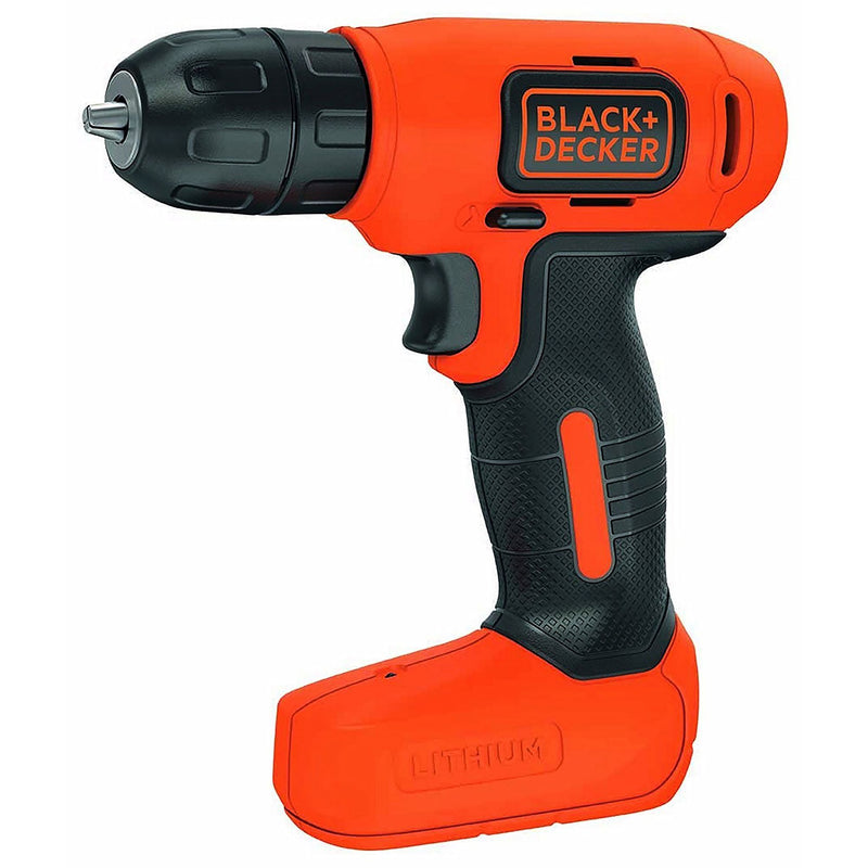 Black&Decker (BDCD8GPA-QW) KIT: 7.2V Drill Driver with integrated 1.5Ah Lithium battery, 10 accessories, tape measure, USB charger and bag