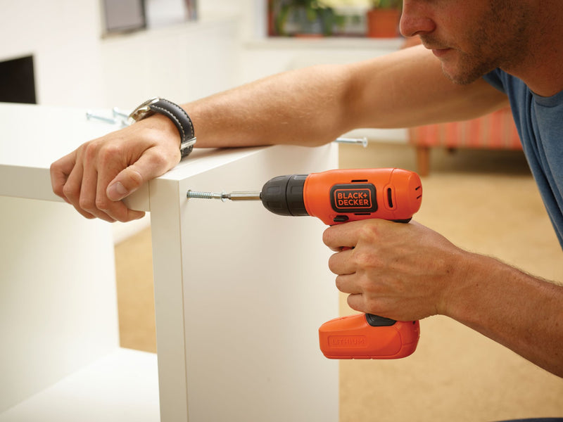 Black&Decker (BDCD8-QW) Ultra-Compact Drill Driver 7.2V 1.5Ah 12Nm, 10mm Chuck with Micro-USB Charger