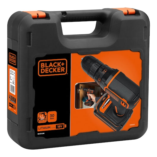 Black&Decker (BDCDC18K-XK) 18V Drill Driver + 400mA charger + 1 batt + Kitbox