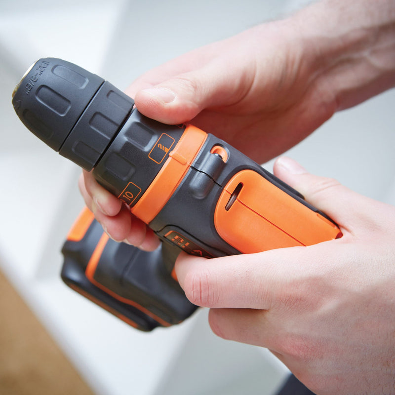 Black&Decker (BDCDD12KB-QW) 10.8V 26Nm Drill Driver, 10mm Chuck with 2 1.5Ah Lithium Batteries, Charger and Case