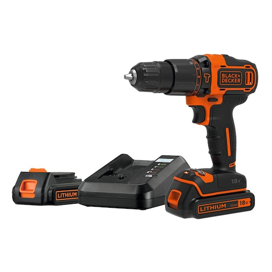 Martelo Black&Decker (BDCHD18K1B2-QW) 18V 2G + carregador 1A + 2 baterias + caixa de ferramentas