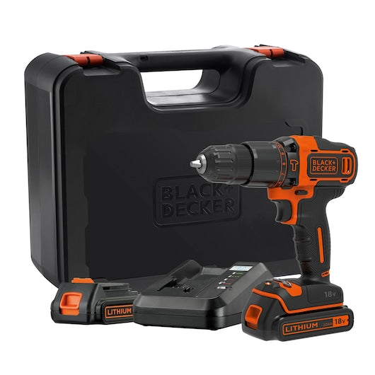 Martelo Black&Decker (BDCHD18K1B2-QW) 18V 2G + carregador 1A + 2 baterias + caixa de ferramentas