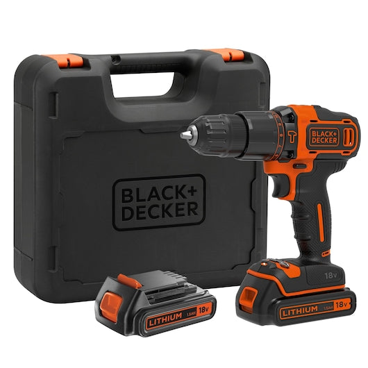 Martelo Black&Decker (BDCHD18KB2-QW) 18V 2G + carregador de 400mA + 2 baterias + caixa de ferramentas