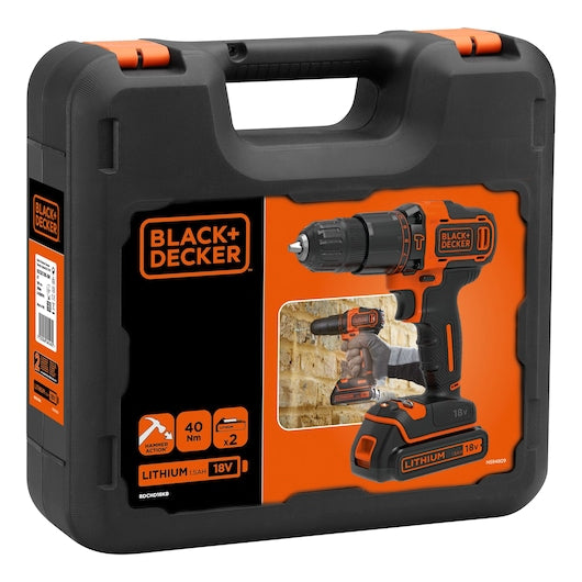 Black&Decker (BDCHD18KB-XK) 18V 2G Hammer + 400mA charger + 2 batt + Kitbox