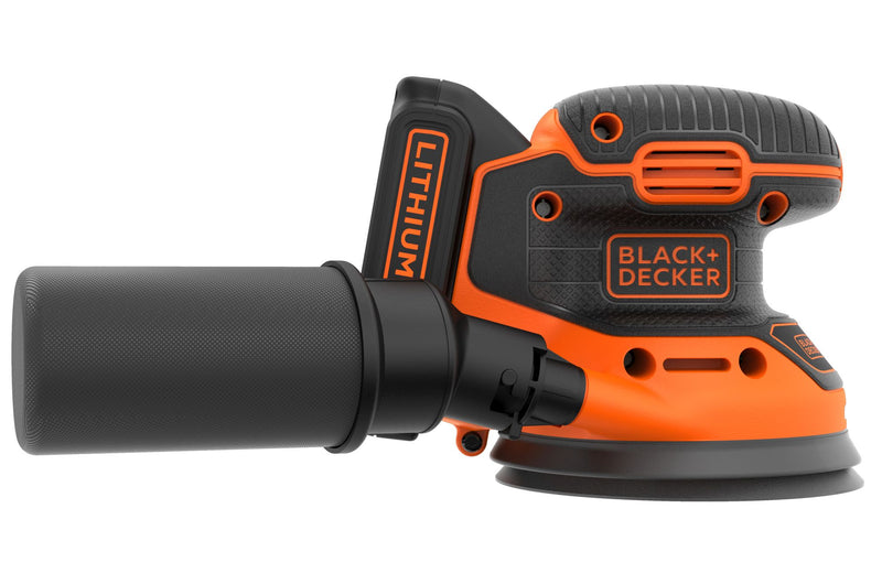 Black&Decker (BDCROS18-QW) 18V 125mm Random Orbital Sander with 1 sanding sheet, 1 1.5Ah Lithium battery, charger and carrying bag