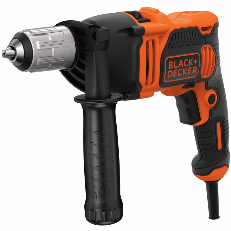 Black&Decker (BEH850K-QS) 850W 13mm Hammer Drill with 3 masonry drill bits, 3 wood drill bits, side handle and case